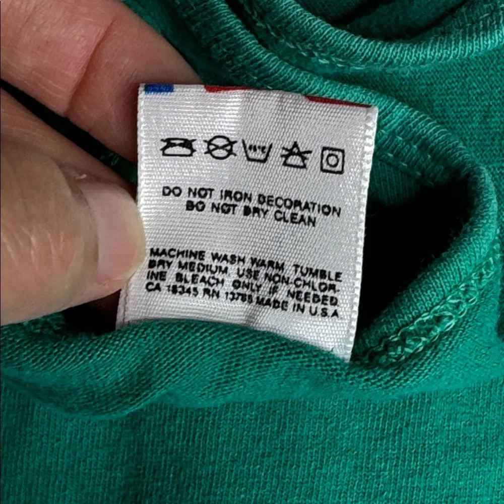 Vintage Fruit of The Loom Green Tank Top Size Medium